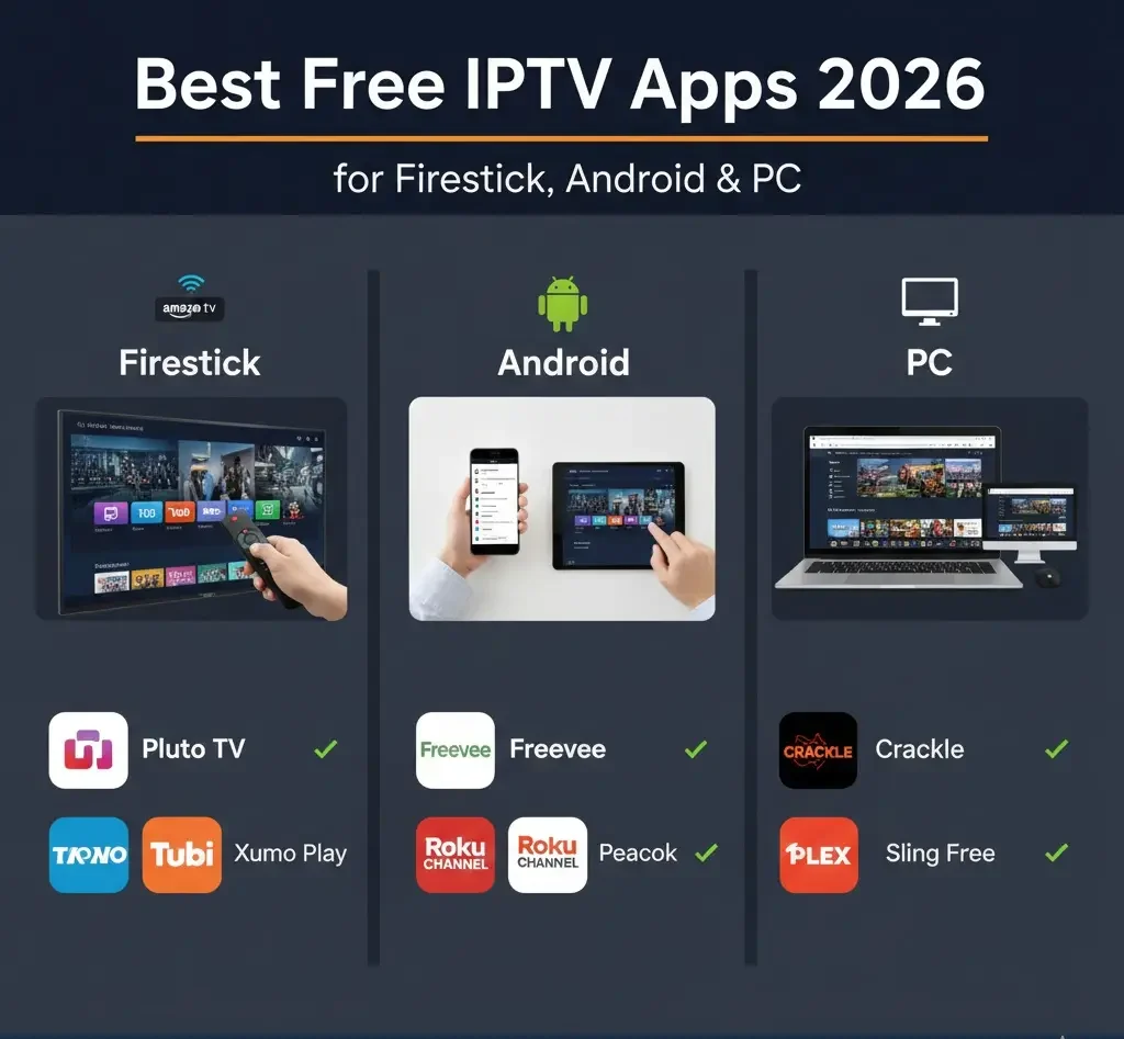 Best Free IPTV Apps 2026 for Firestick, Android & PC