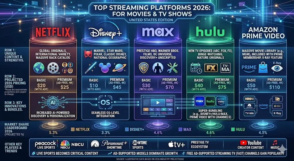 Top Streaming Platforms for Movies & TV Shows 2026