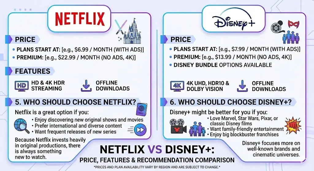 Netflix vs Disney+: Price, Features & Value Comparison