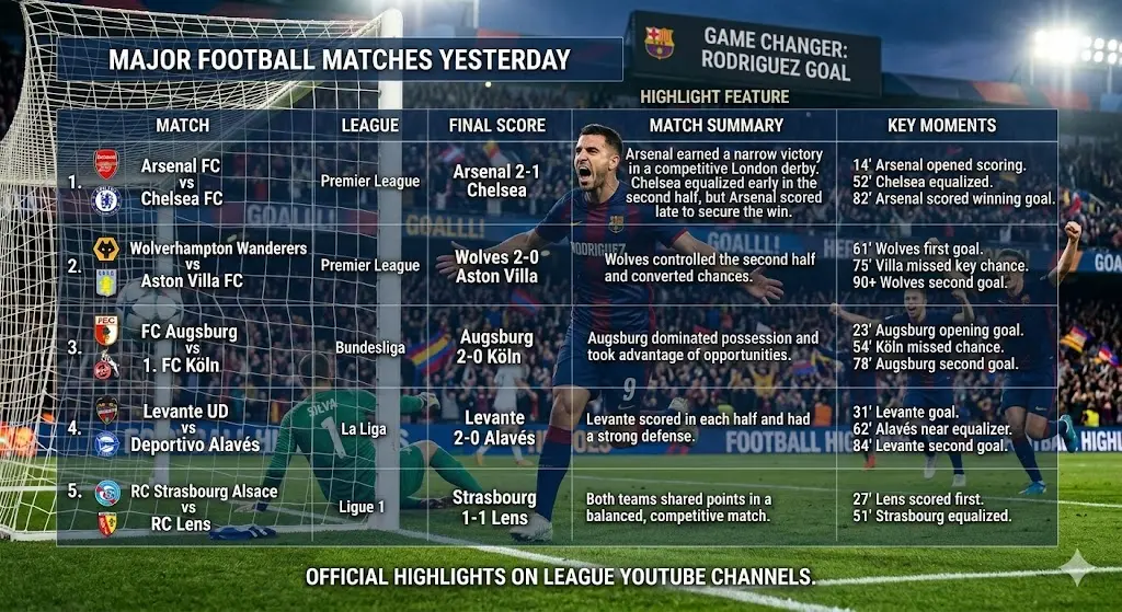 Football Highlights Yesterday: Goals, Key Moments & Replays