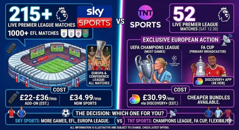 Sky Sports vs TNT Sports – Which Shows More Football?