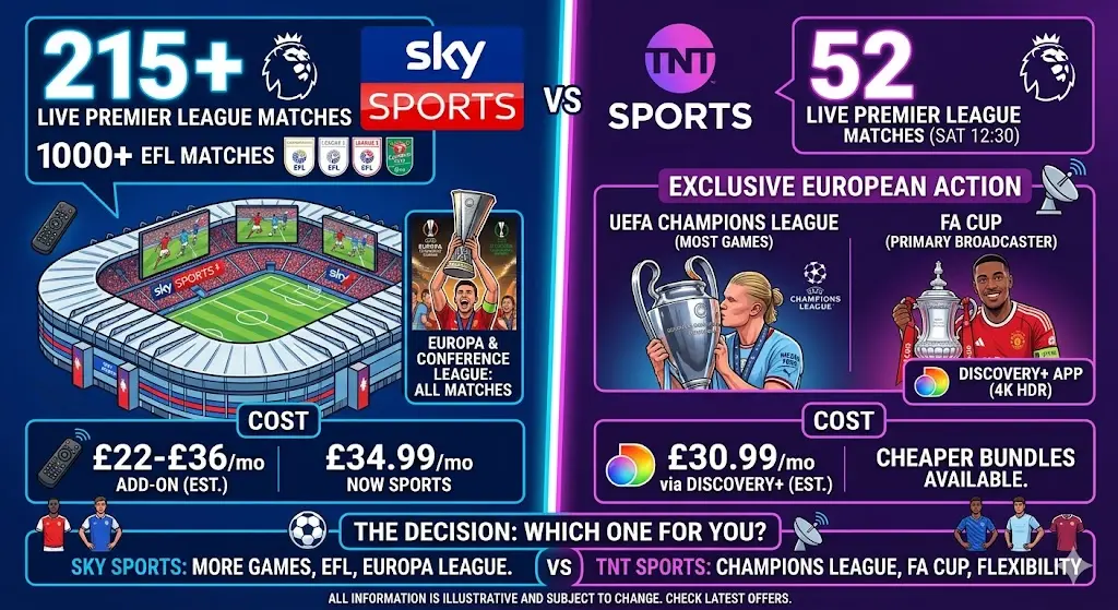 Sky Sports vs TNT Sports – Which Shows More Football?
