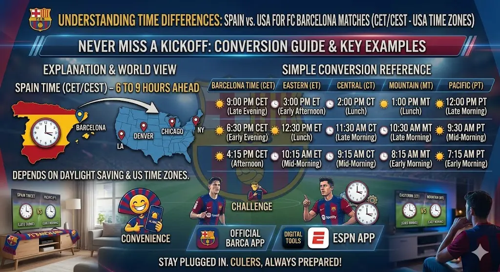 Barcelona Match Schedule in USA Time