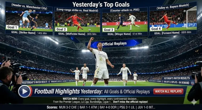 Football Highlights Yesterday – All Goals & Official Replays