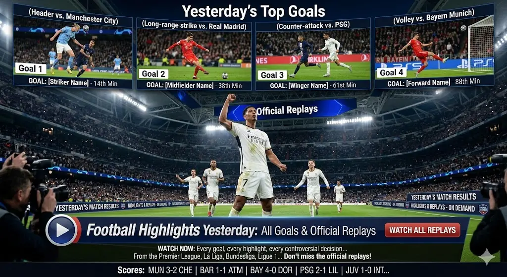 Football Highlights Yesterday – All Goals & Official Replays
