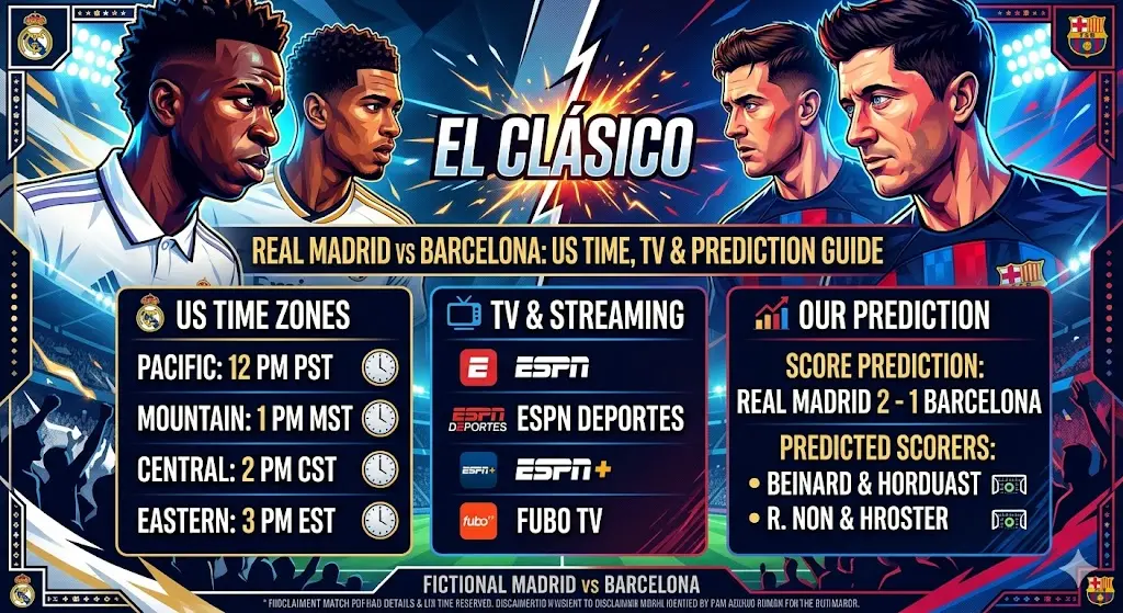 Real Madrid vs Barcelona US Time, TV & Prediction Guide